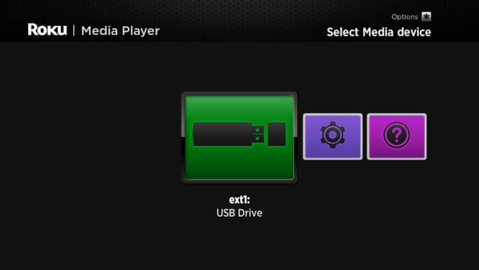 Select USB drive in Roku Media Player - Apple Music on Roku