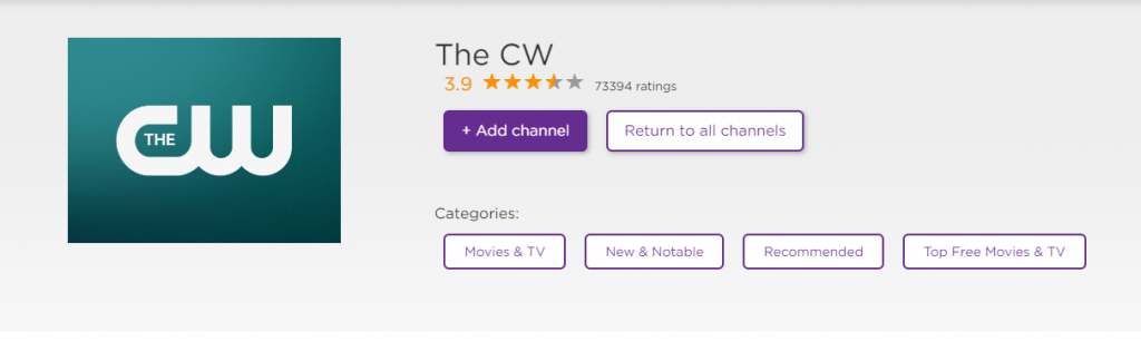 Add The CW channel to Roku