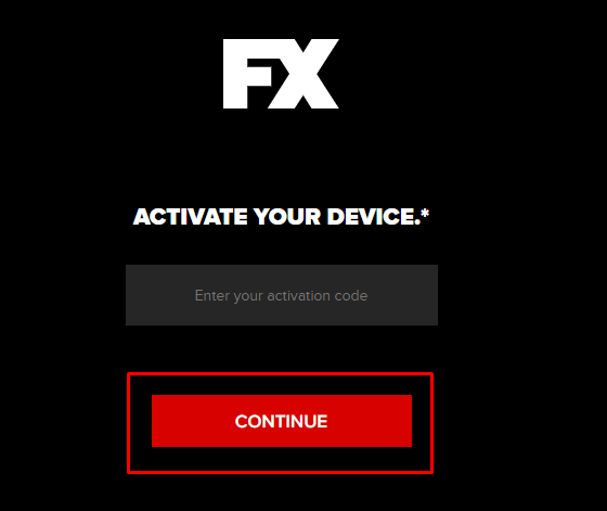 Enter the code to Activate FX on Roku