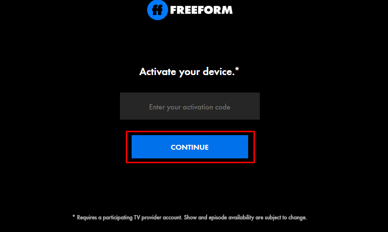 Activate Freeform on Roku