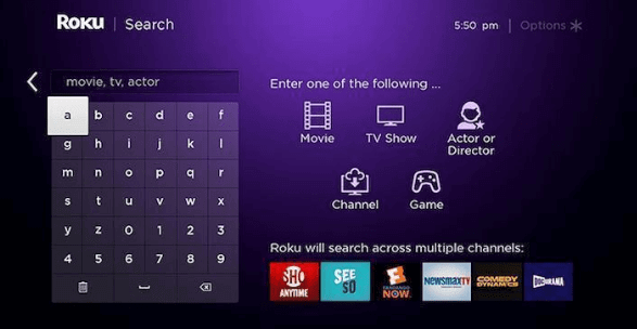Search local Channels on Roku