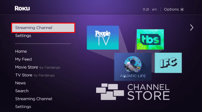 Select Streaming Channel on Roku