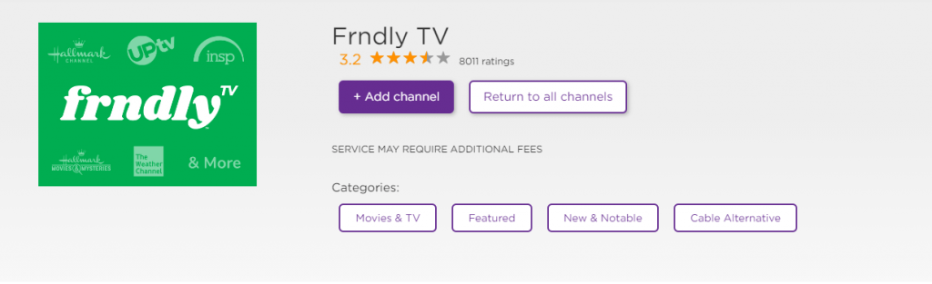 Add Frndly TV on Roku