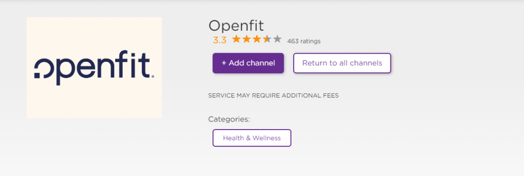Add Openfit to Roku