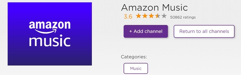 Add Channel - Amazon Music on Roku 