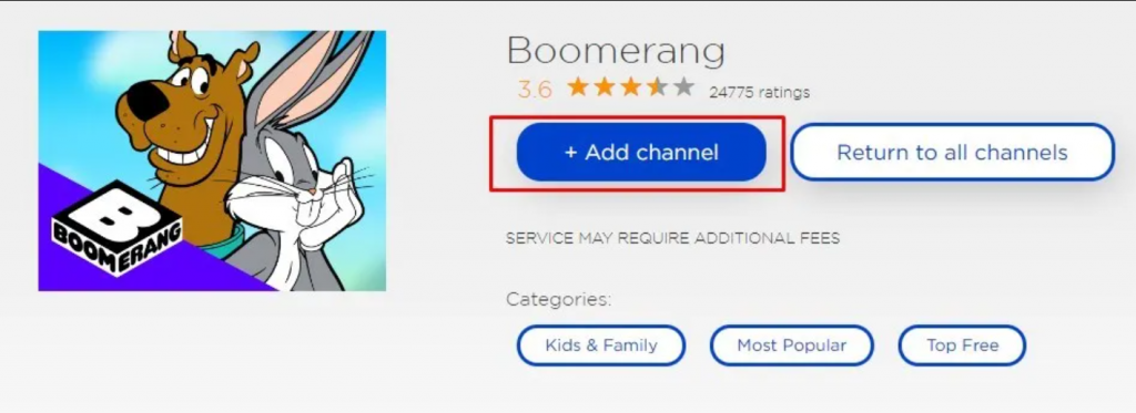 Add channel to install Boomerangs on Roku