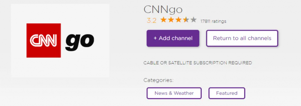 Add CNNgo channel to the TV