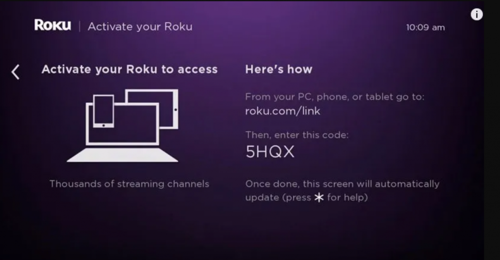 Enter the activation code to install Crave on Roku