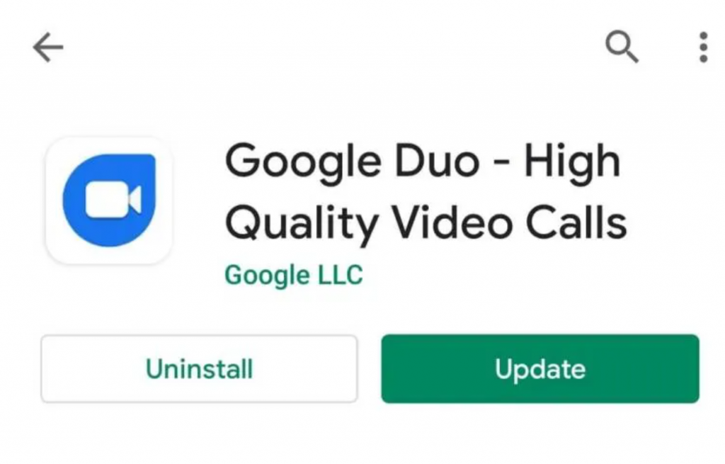 Install the google Duo application