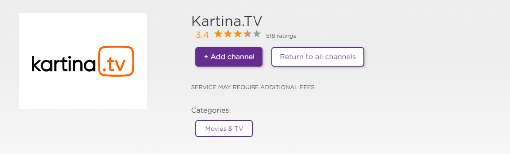 Add Kartina TV on Roku