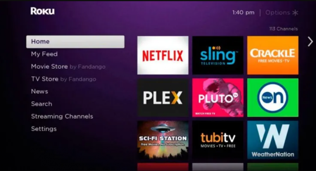 select streaming channels to install Cartoon network on Roku