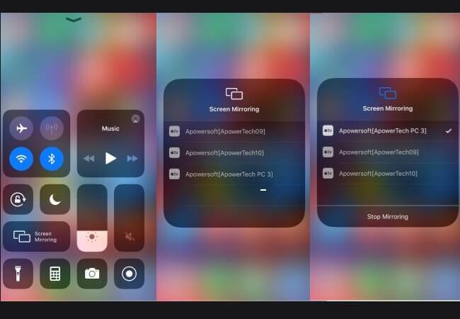 iOS screen mirroring