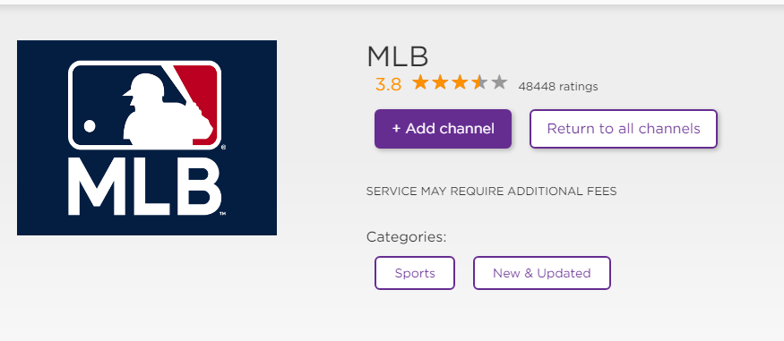 MLB TV on Roku