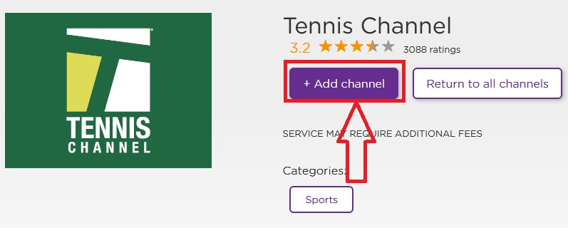 Tennis Channel Add channel