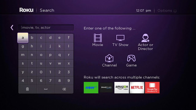 Search option Bloomberg on Roku