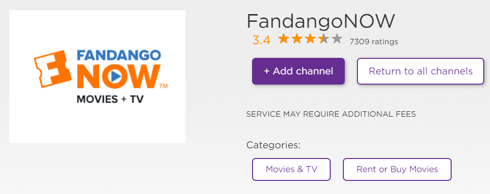 FandangoNow on Roku