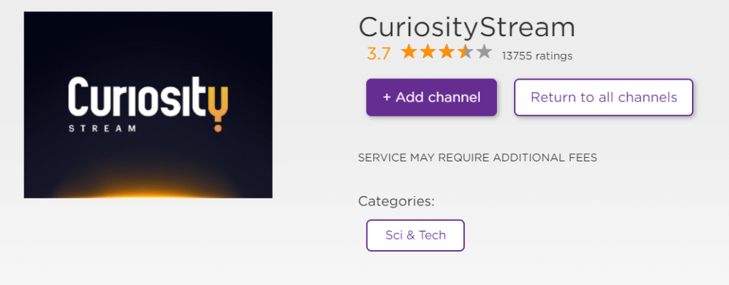 CuriosityStream on Roku