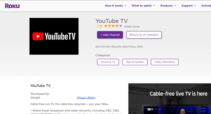 YouTube TV DIY Network on Roku