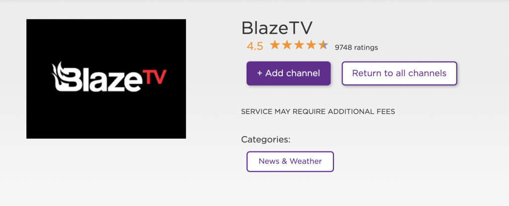 Add BlazeTV on Roku