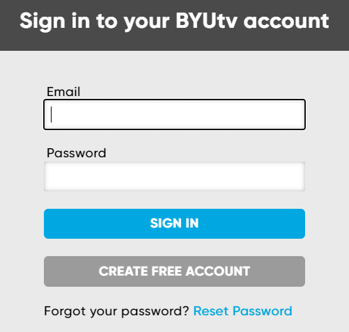 Sign UP BYUtv 