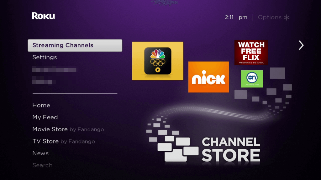 Select Streaming Channels to add Fawesome on Roku