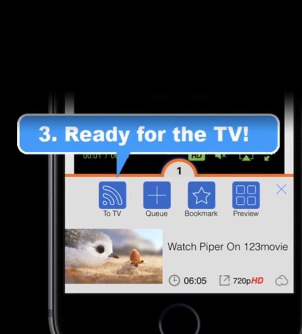 Tap on To TV to watch web videos.