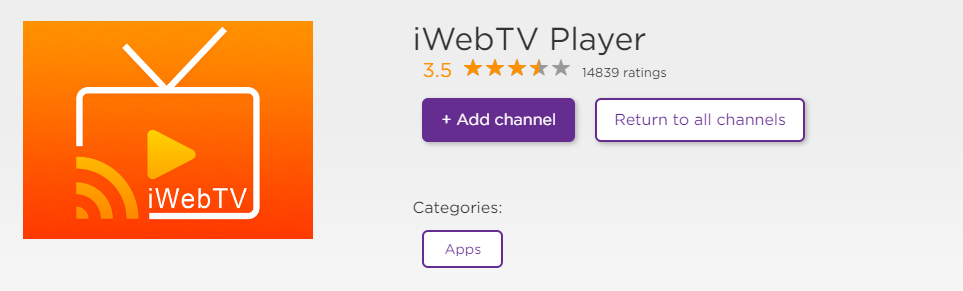 Add iWebTV to Roku.
