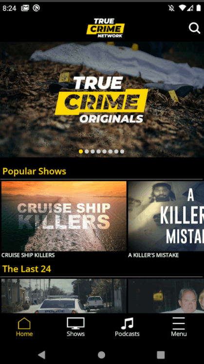 True Crime Network mobile app