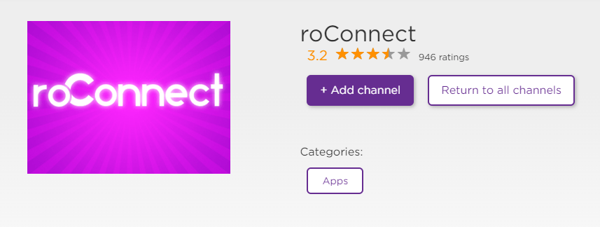 Select Add channel to add roConnect on Roku