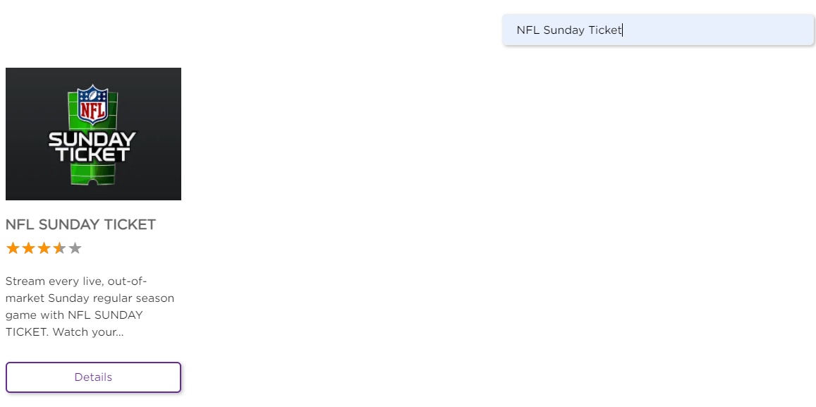 Select NFL Sunday Ticket