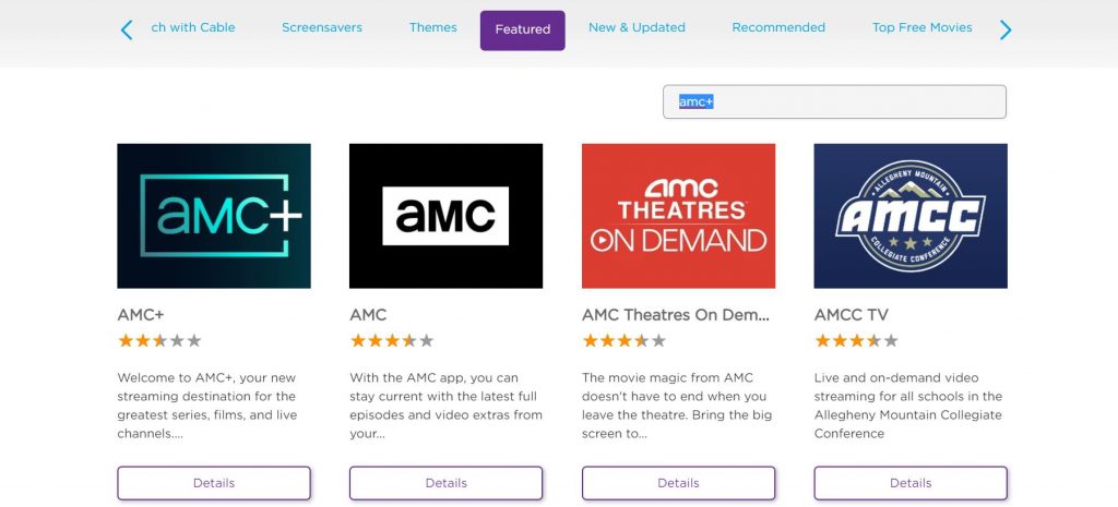 Select the AMC Plus app