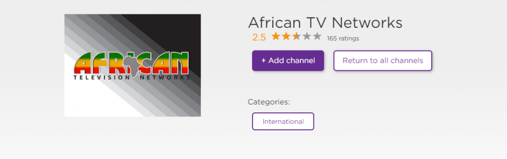 Select Add Channel to get African TV Networks on Roku