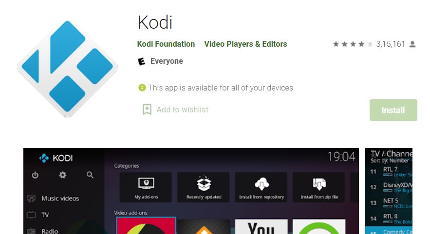 Install the Kodi app