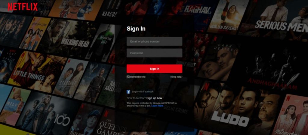 Sign in to your Netflix account