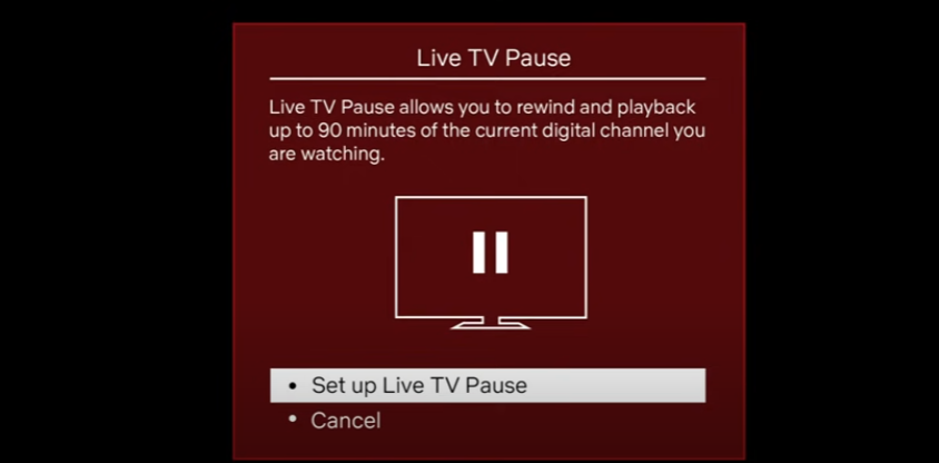 Select Set up Live TV Pause - Antenna for Roku TV