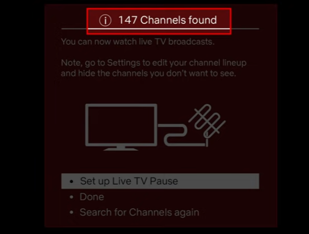 Number of scanned channels - Antenna for Roku TV