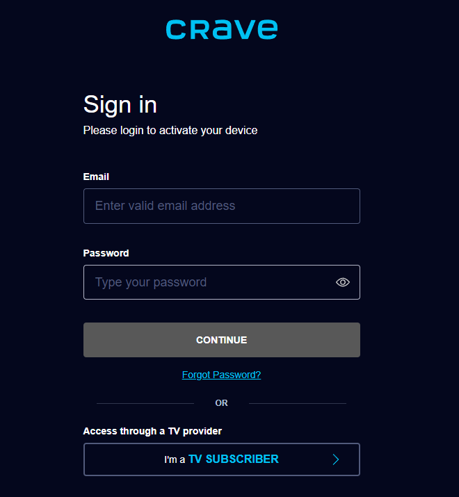 Activate Crave on Roku