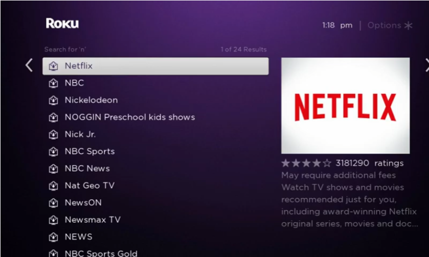 Select Netflix