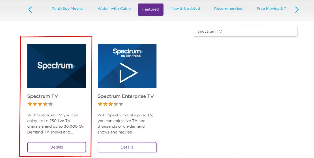 Select the Spectrum TV app
