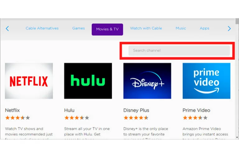 search for Livestream on Roku channel store