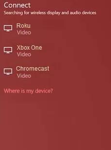 Select the Roku device from the list.