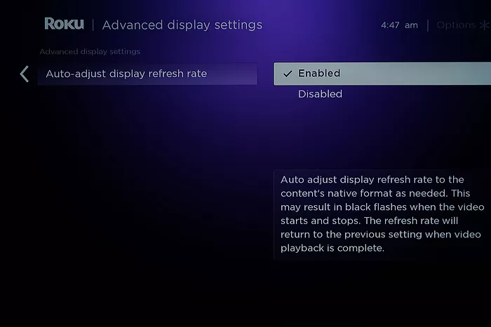 With auto adjust you can disable the display refresh rate to fix the error 