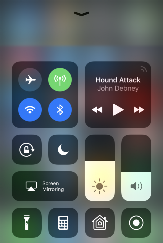 From the control center select the screen mirror icon