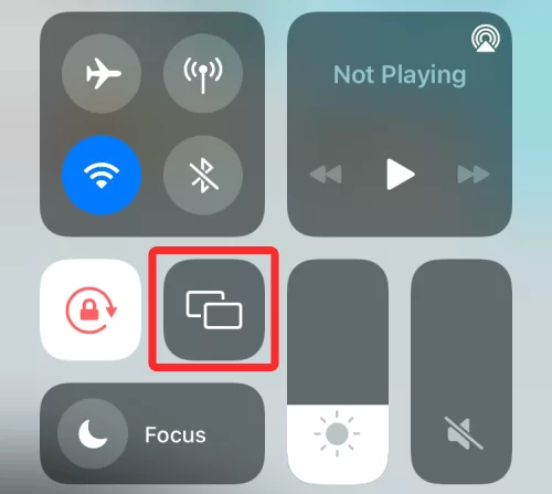 Tap on the Control Center icon 