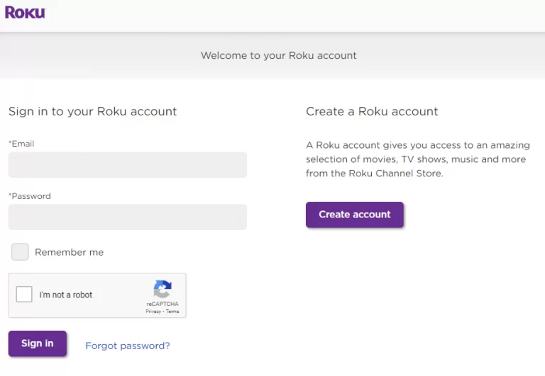 Sign in to Roku account