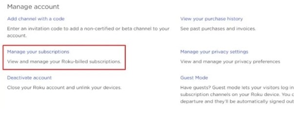 Manage your Subscriptions