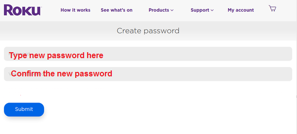 Create new Roku password