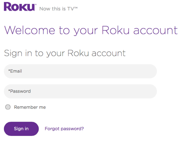 Roku account Login