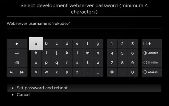  development webserver password