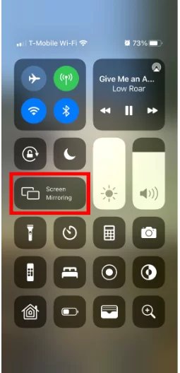 Control center on iOS